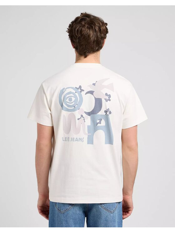 Lee Lee T-Shirt SS RELAXED GRAPHIC TEE Biały Relaxed Fit