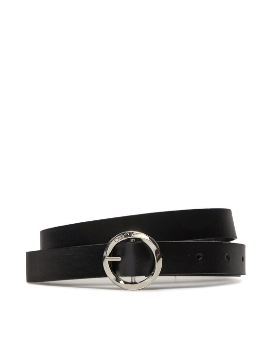 Calvin Klein Jeans Sieviešu josta Faceted Round Buckle Belt 2.0 K60K612211 Melns