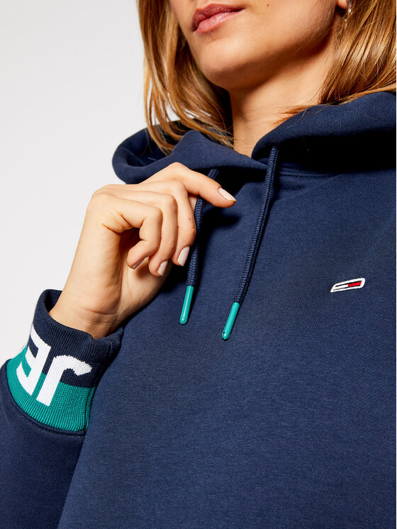 Tommy Jeans Trikotažinė suknelė Branded Hem DW0DW08886 Tamsiai mėlyna  Regular Fit • Modivo.lt