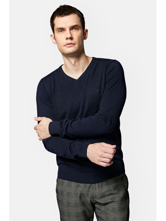 Lancerto Lancerto Sweter Lenny SW073223000034 Granatowy Regular Fit