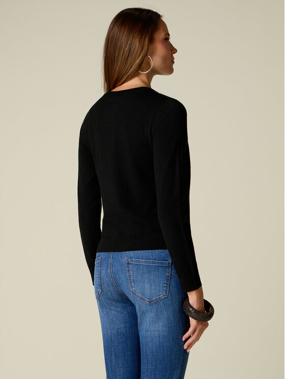 Oltre Oltre Maglione M377J005634N033 Nero Slim Fit