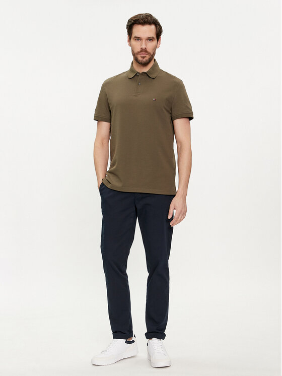 Tommy Hilfiger Tommy Hilfiger Тениска с яка и копчета 1985 MW0MW17770 Каки Regular Fit