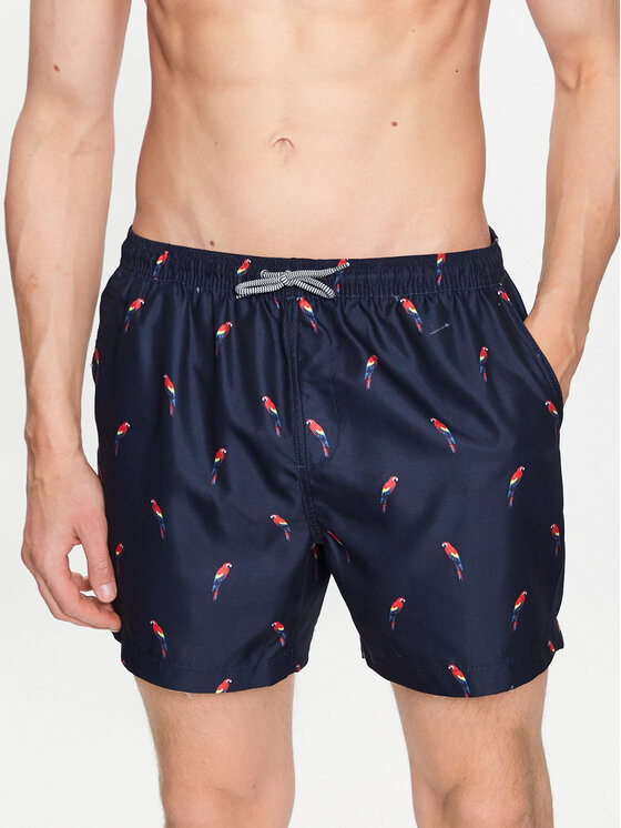 Brave Soul Brave Soul Plavecké šortky MSRT-PARROT Tmavomodrá Regular Fit