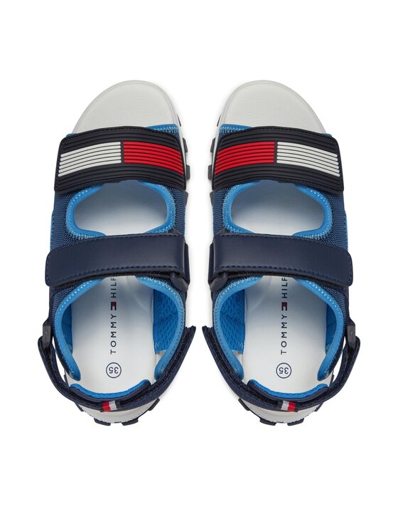 Tommy Hilfiger Tommy Hilfiger Sandales Flag Velcro Sandal T3B2-33434-1591 S Tumši zils