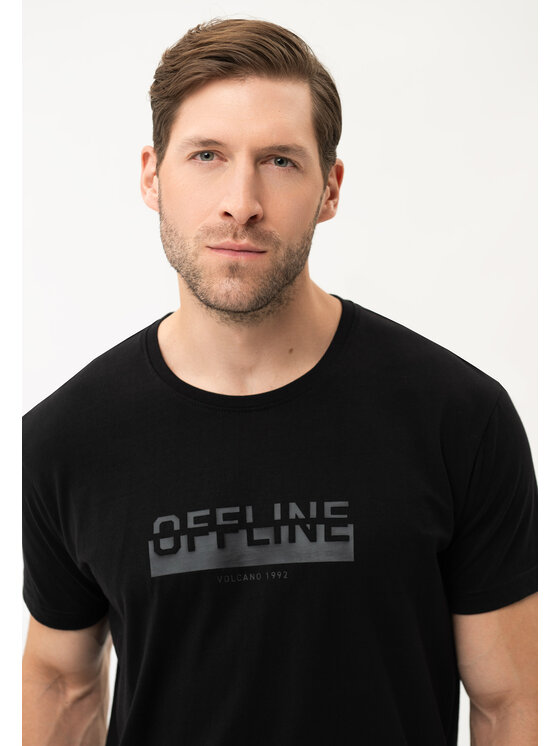 Volcano Volcano T-Shirt T-OFTEN Czarny Regular Fit