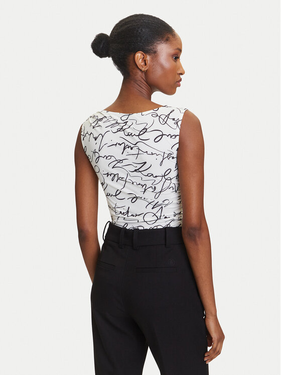 KARL LAGERFELD KARL LAGERFELD Bodijs A3W17010 Écru Slim Fit