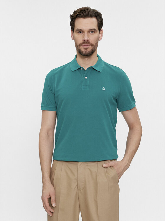 United Colors Of Benetton Tricou polo 3089J3179 Verde Regular Fit