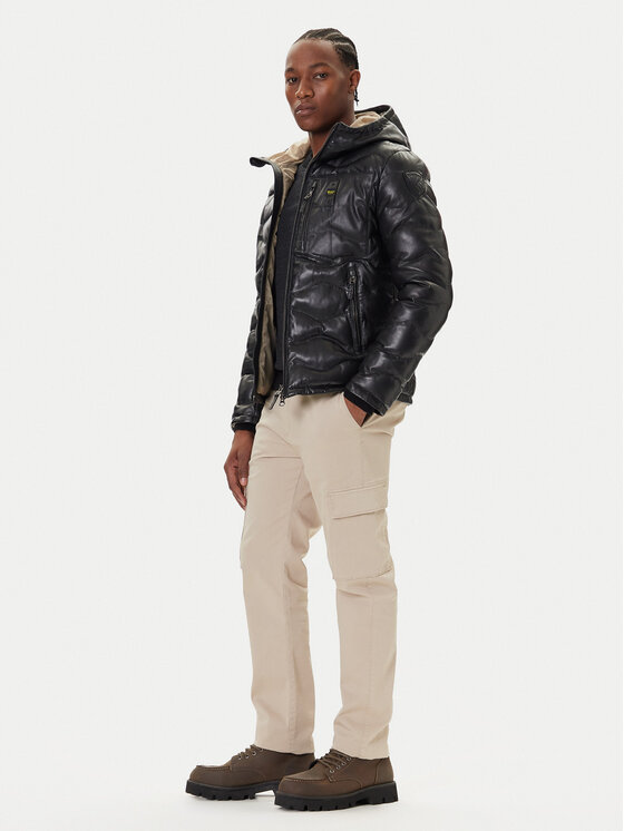 Blauer Blauer Ādas jaka 25WBLUL01314 007012 Melns Regular Fit