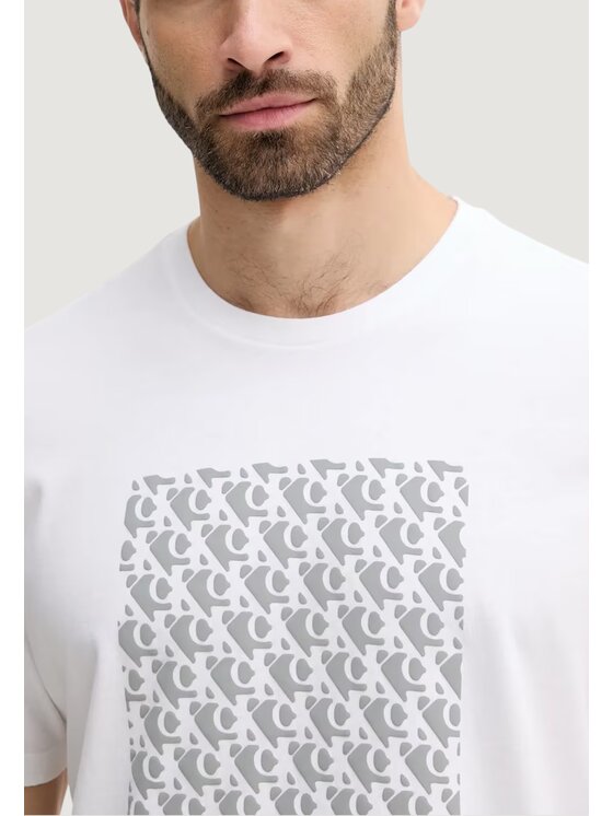Calvin Klein Jeans Calvin Klein Jeans T-Shirt SS 20S CK MACRO AOP Λευκό Casual Fit