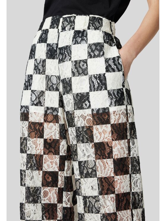 PINKO PINKO Spodnie damskie Percy pantalone pizzo Biały Flared Leg