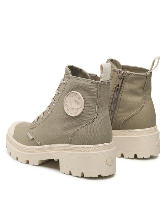 Palladium Palladium Schnürstiefeletten Pallabase Twill 96907-297-M Grün