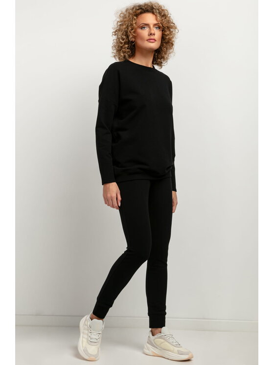 Tessita Tessita Spodnie dresowe T383 Czarny Straight Leg