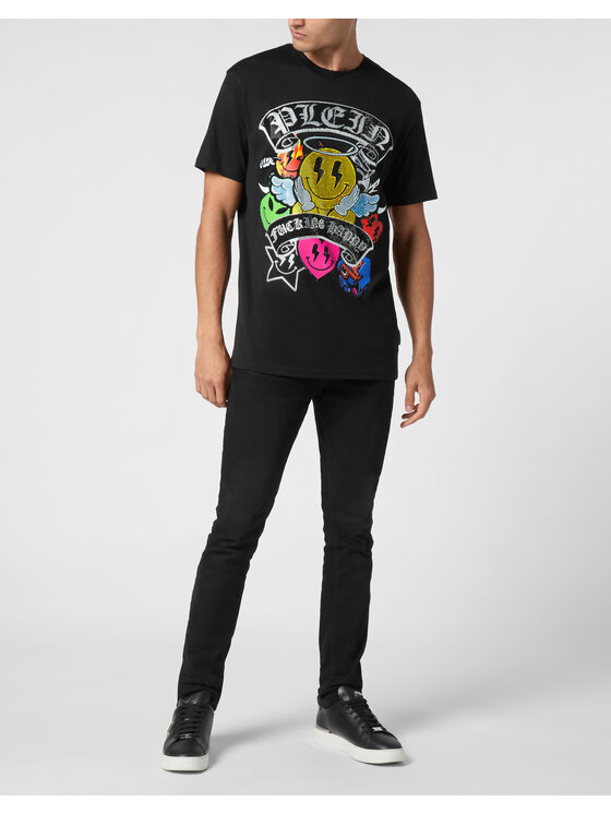 PHILIPP PLEIN PHILIPP PLEIN T-Shirt 22609 Czarny Regular Fit