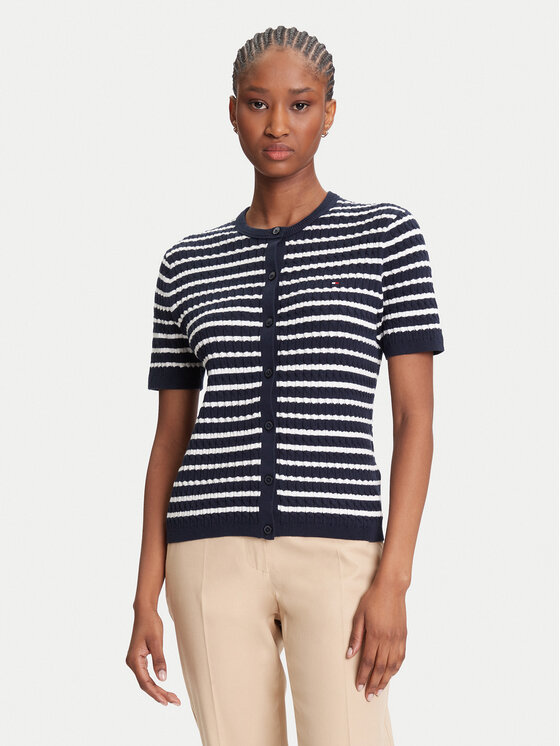 Tommy Hilfiger Tommy Hilfiger Kardigán WW0WW45707 Sötétkék Slim Fit
