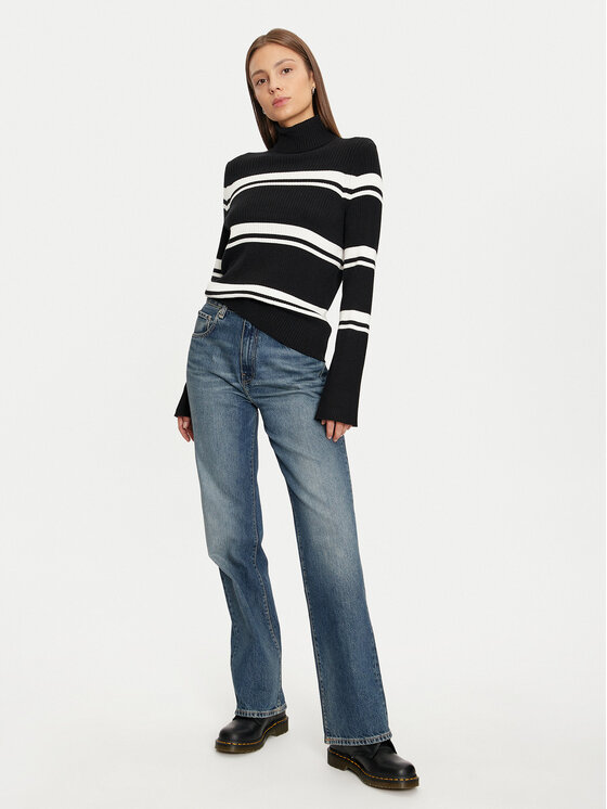 Pieces Pieces Rollkragenpullover Anomi 17150678 Schwarz Regular Fit