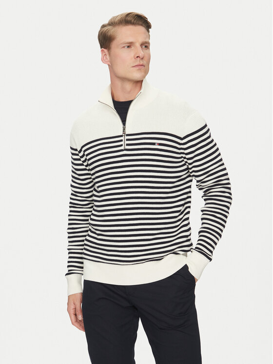 Tommy Hilfiger Sveter MW0MW38601 Écru Regular Fit