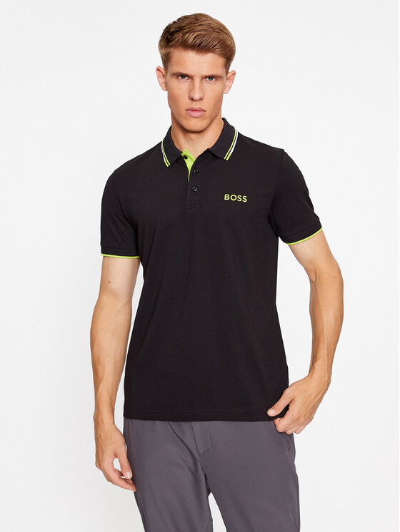 BOSS Boss Тениска с яка и копчета Paddy Pro 50469094 Черен Regular Fit