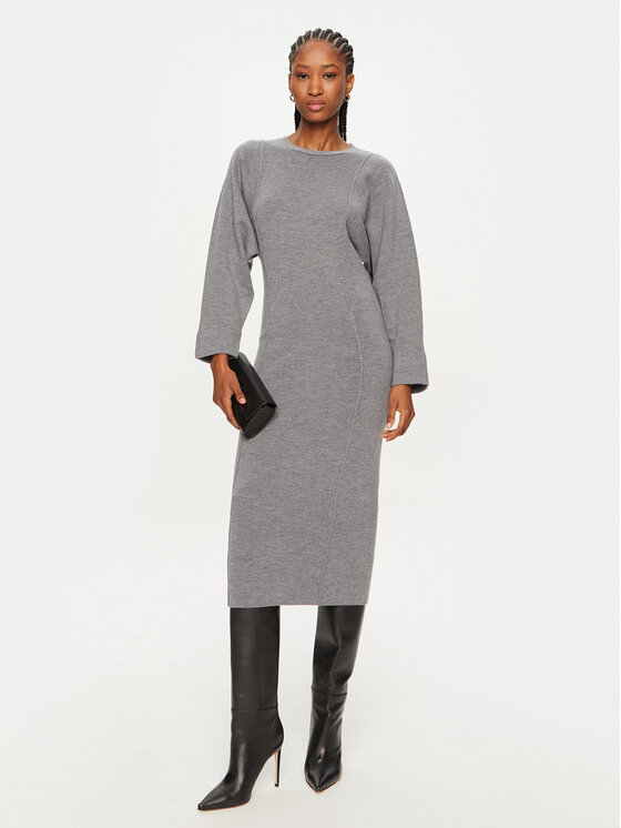 PINKO PINKO Pletena obleka Vitigno 103944 A221 Siva Regular Fit