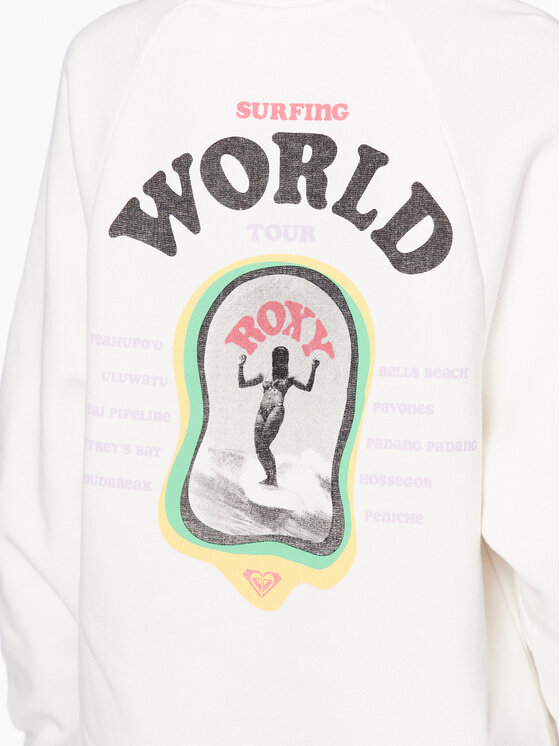 Roxy Roxy Суитшърт Breaking Waves ERJKD03426 Екрю Relaxed Fit