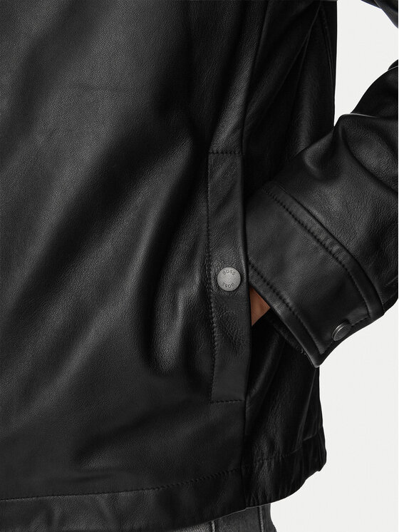 BOSS BOSS Geacă de piele Joban 50562532 Negru Regular Fit