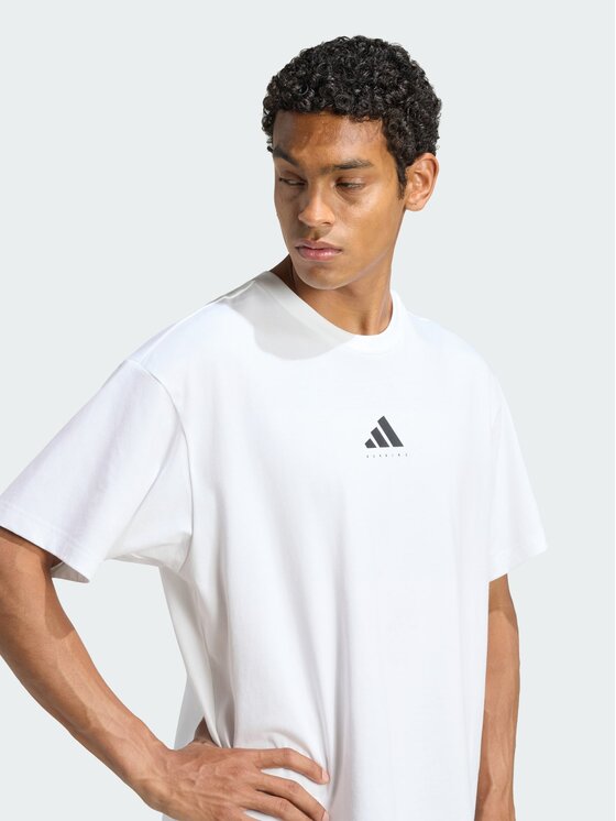 adidas adidas Koszulka techniczna 168665 Biały Loose Fit