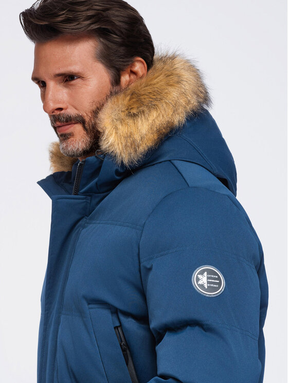 Ombre Ombre Parka OM-JALJ-0310 Granatowy Loose Fit