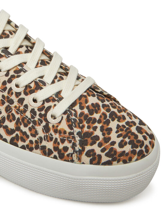 Superga Superga Sneakersy Platform Leopard Print Brązowy