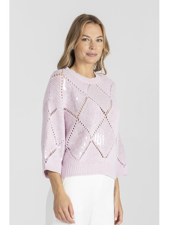Deni Cler Milano Deni Cler Milano Sweter T-DC-S463-E5-60-31-1 Różowy Regular Fit