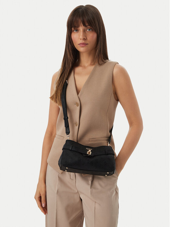 Guess Дамска чанта Ella Logo Mini HWPD97 46730 Черен