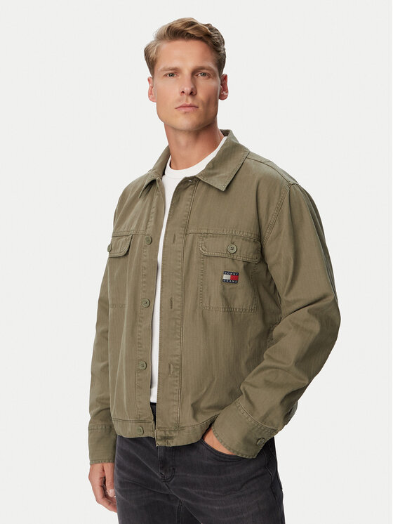 Tommy Jeans Tommy Jeans Marškinių švarkas DM0DM23919 Žalia Regular Fit