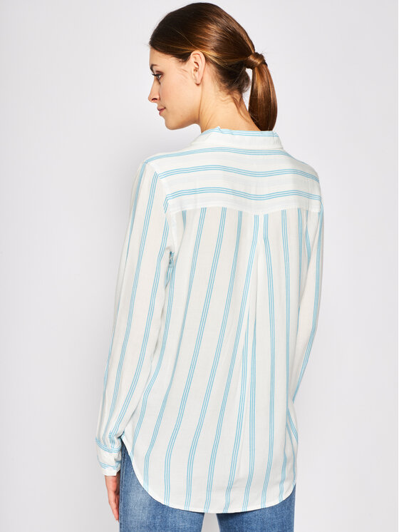 Wrangler Wrangler Koszula Stripe W5R6TIB13 112130318 Biały Regular Fit