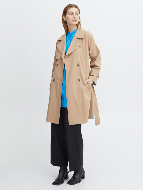 ICHI ICHI Тренч 20117823 Бежов Regular Fit