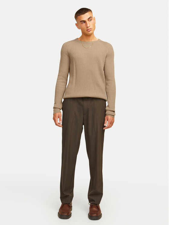 Jack & Jones Jack & Jones Sveter Pannel 12258471 Béžová Regular Fit