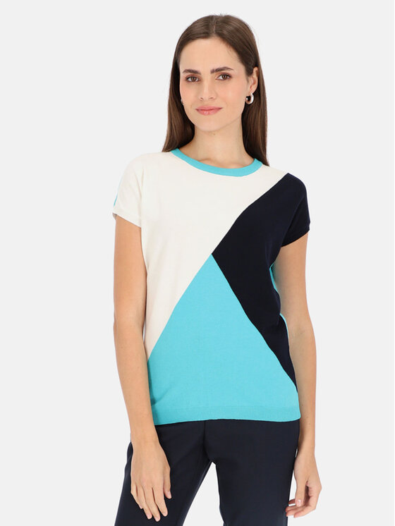 Potis & Verso Potis & Verso Bluzka Karolina Niebieski Slim Fit