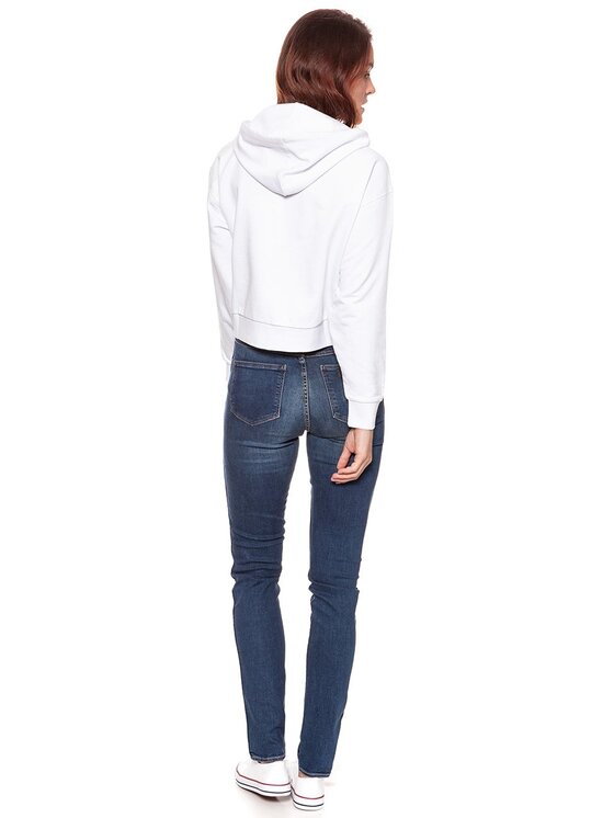 Wrangler Wrangler Felpa CROPPED HOODY Bianco Regular Fit