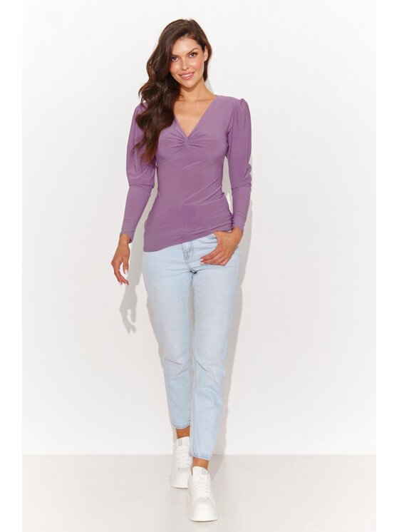 Numinou Numinou Bluzka NU461 Fioletowy Regular Fit