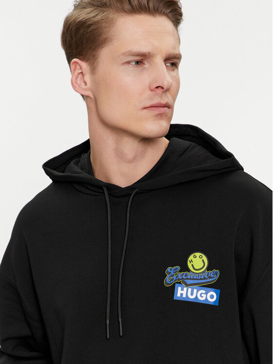 HUGO Hugo Majica dugih rukava Nerrain 50513290 Crna Relaxed Fit