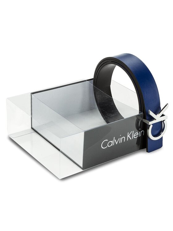 Calvin Klein Calvin Klein Dámsky opasok Ck Rev Belt Giftbox K60K604150 75 Tmavomodrá