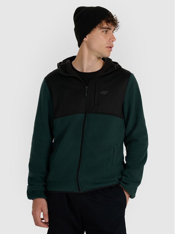 4F 4F Felpa di pile 4FWAW25TFLEM417-40S Verde Regular Fit