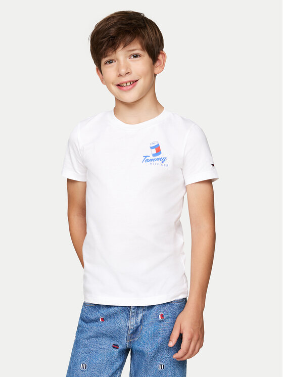 Tommy Hilfiger Tričko KB0KB09281 Biela Regular Fit