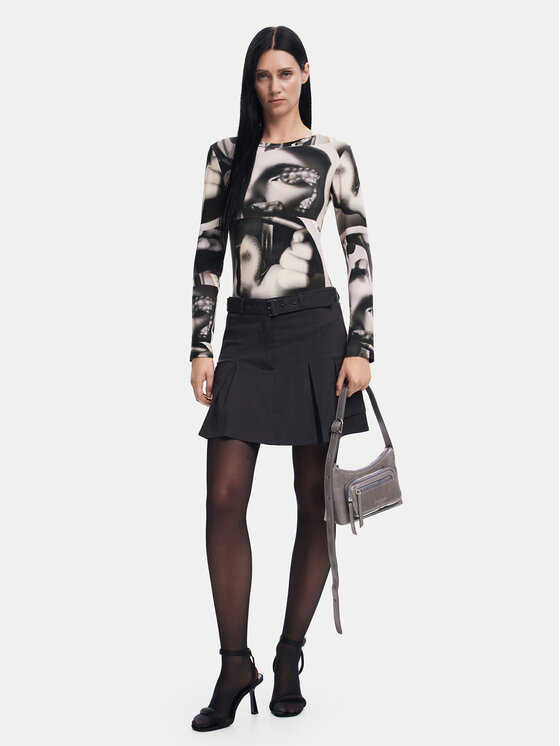 Desigual Desigual Μπλουζάκι Surrealismo 24WWTK49 Γκρι Slim Fit