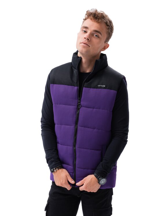 Ombre Ombre Kurtka zimowa V36 Fioletowy Regular Fit