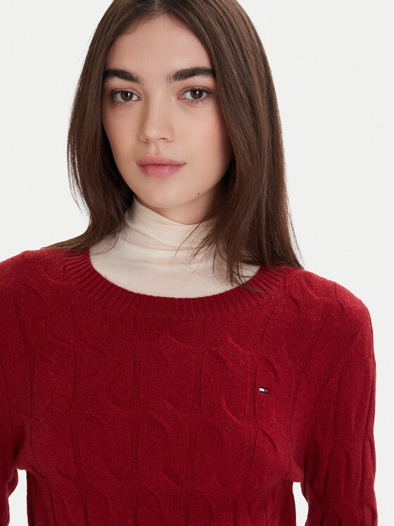 Tommy Hilfiger Tommy Hilfiger Sweter WW0WW43586 Czerwony Regular Fit