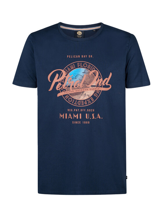 Petrol Industries Petrol Industries T-Shirt M-1050-TSR602 Tmavomodrá Regular Fit