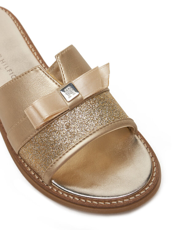 Tommy Hilfiger Tommy Hilfiger Klapki Sandal T4A2-33942-0572 S Złoty