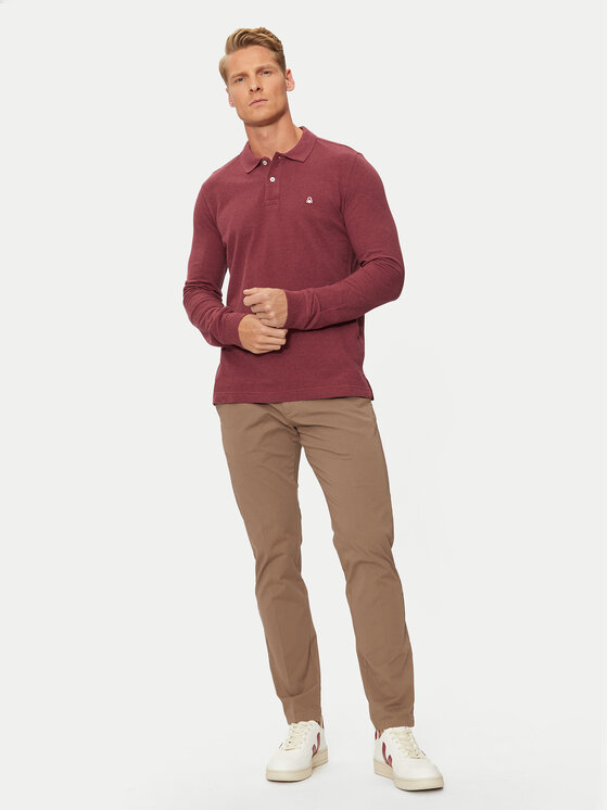 United Colors Of Benetton United Colors Of Benetton Polo 3088U3025 Bordowy Regular Fit