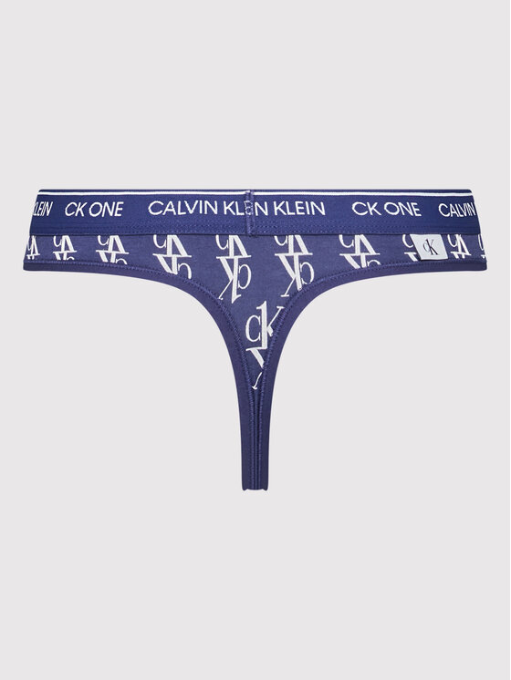 Calvin Klein Underwear Calvin Klein Underwear Stringi 000QF5733E Granatowy