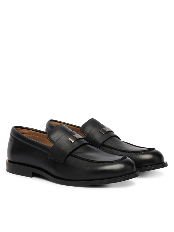 Calvin Klein Calvin Klein Półbuty Ess Rubber Loafer Hw Plaq Va Lth HM0HM02177 Czarny