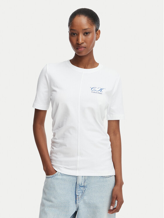 Calvin Klein Jeans Tricou LV047G808G Alb Slim Fit