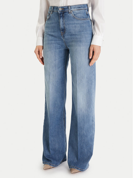 ViCOLO ViCOLO Jeansy DF5065 Modrá Wide Leg